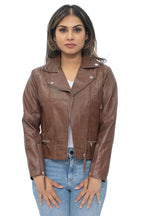 Womens Leather Biker Jacket-Stockholm