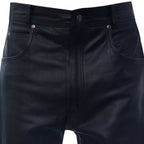 Mens Black '501' Leather Jeans-Montana