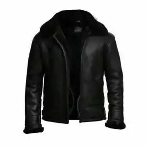 SWAT JACKET Genuine Leather Motorcycle Style Shearling Jacket For Men