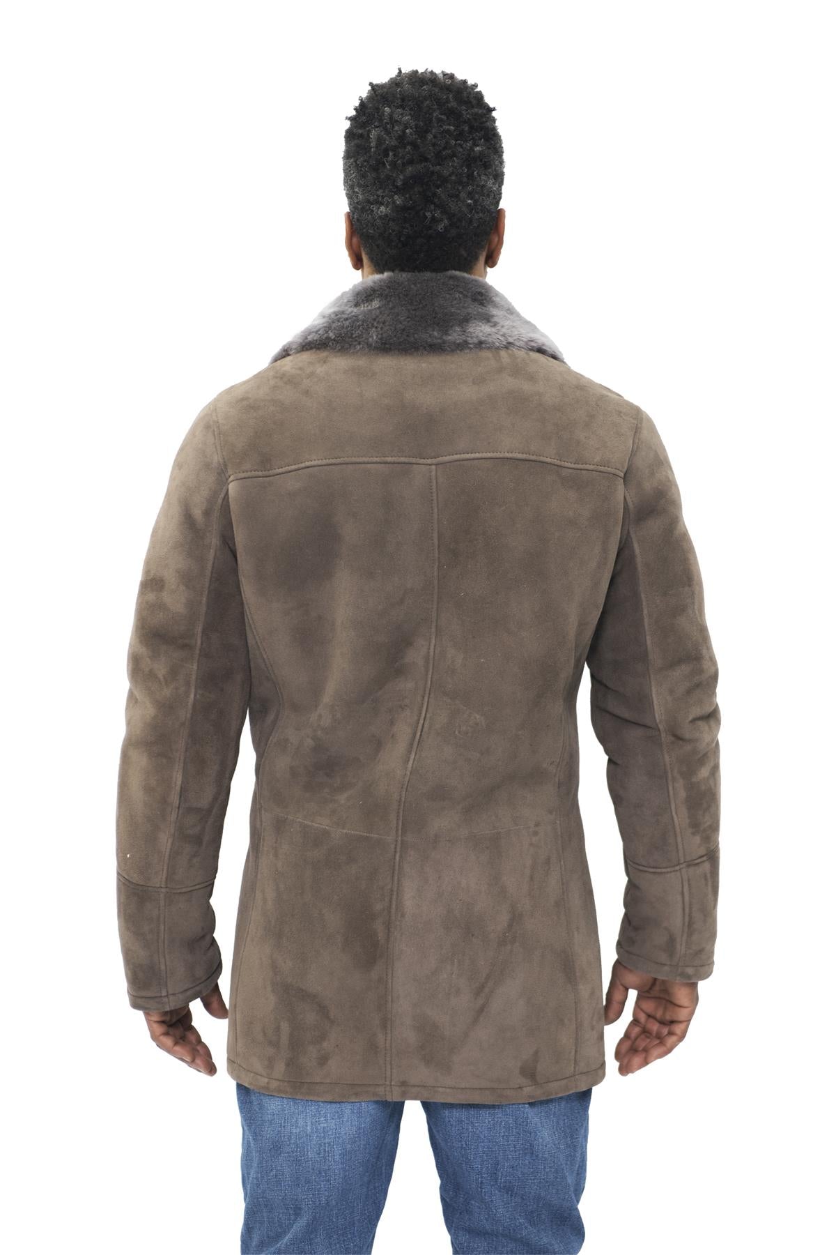 Mens Sheepskin Classic Car Coat-Avondale