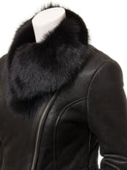 Womens Toscana Sheepskin Biker Jacket-Apopa