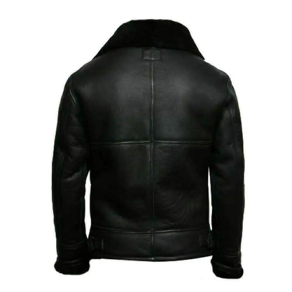 SWAT JACKET Genuine Leather Motorcycle Style Shearling Jacket For Men