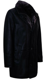 Mens Warm Shearling Sheepskin Leather Coat-Florence