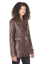 Womens Nappa Leather Trench Coat-Mosul