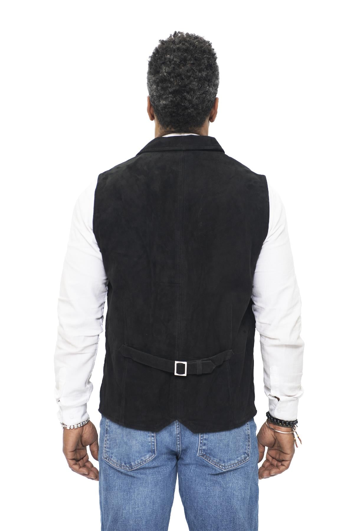 Mens Classic Smooth Goat Suede Leather Waistcoat-Exeter