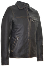 Mens Classic Cow Hide Leather Biker Jacket