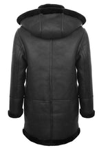 Mens Winter Sheepskin Hooded Duffle Coat-Helsinki