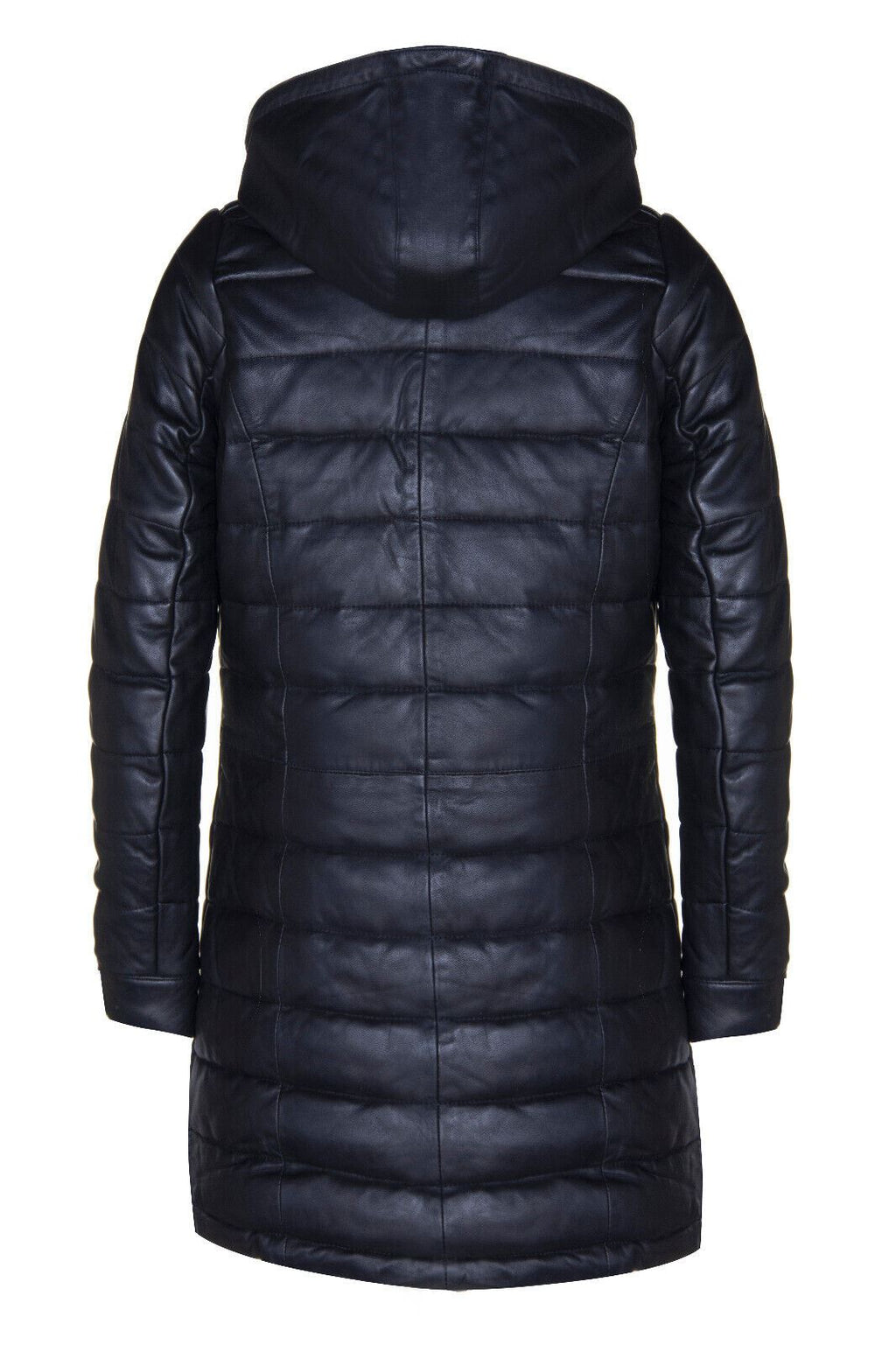 Womens Leather Puffer Parka Jacket-Andria