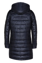Womens Leather Puffer Parka Jacket-Andria