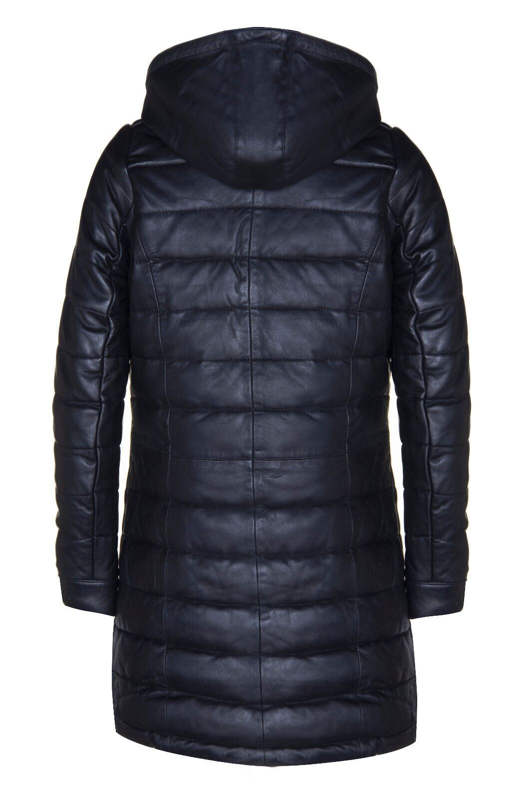 Womens Leather Puffer Parka Jacket-Andria