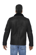 Mens Sheepskin Biker Bomber Jacket-Agboville