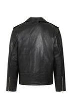 FONZY Classic Calf Leather Biker Jacket - Black Genuine Leather