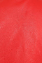 FONZY Men's Classic Red Genuine Calf Leather Biker Jacket