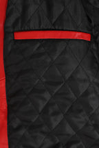 FONZY Men's Classic Red Genuine Calf Leather Biker Jacket