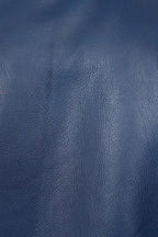 FONZY Men's Blue Genuine Calf Leather Biker Jacket Classic Style