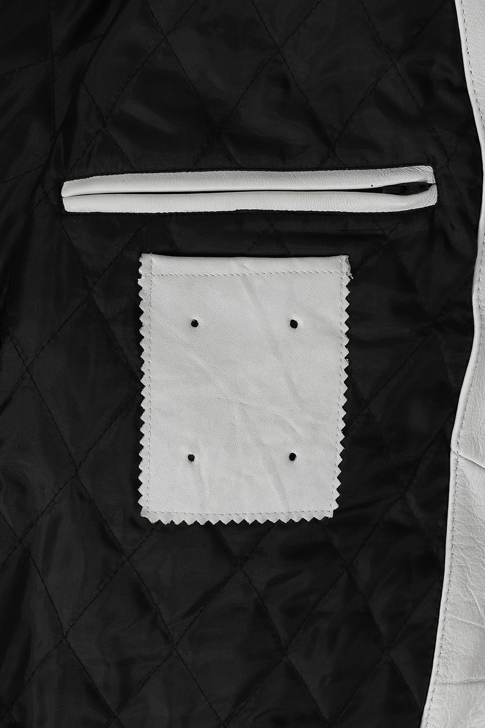 FONZY Men's White Genuine Calf Leather Classic Biker Jacket