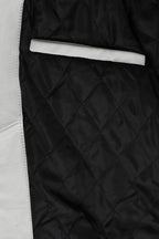 FONZY Men's White Genuine Calf Leather Classic Biker Jacket