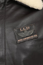 Men's Brown Genuine Leather Pilot Jacket - Detachable Fur Collar
