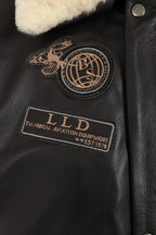 Men's Brown Genuine Leather Pilot Jacket - Detachable Fur Collar