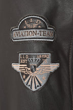 Men's Brown Genuine Leather Pilot Jacket - Detachable Fur Collar