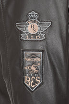 Men's Brown Genuine Leather Pilot Jacket - Detachable Fur Collar