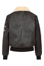 Men's Brown Genuine Leather Pilot Jacket - Detachable Fur Collar