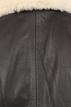 Men's Brown Genuine Leather Pilot Jacket - Detachable Fur Collar