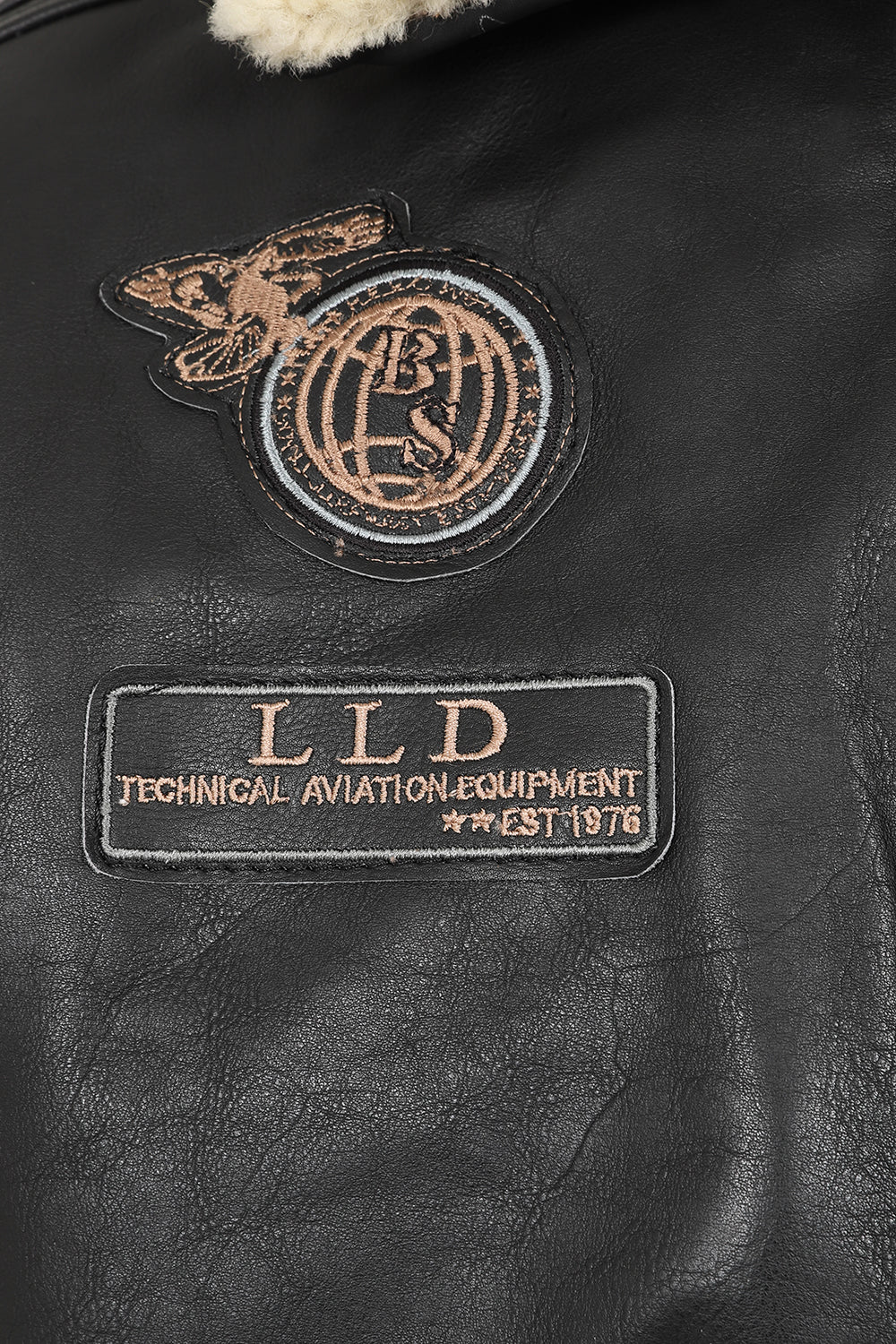 Men's Genuine Cowhide Pilot Leather Jacket - Black with Fur Collar