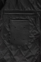 Men's Genuine Calf Leather Sleeveless Biker Vest - Black Classic