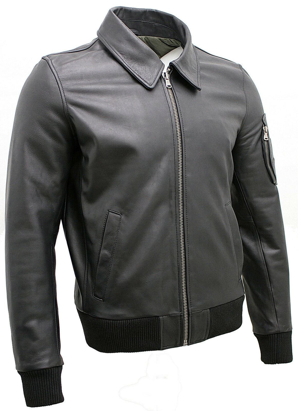 Mens Cowhide Analine Leather A2 US Airforce Bomber Jacket