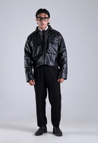 Classic Cropped Leather Jacket