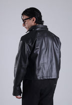 Classic Cropped Leather Jacket