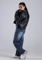 Classic Cropped Leather Jacket