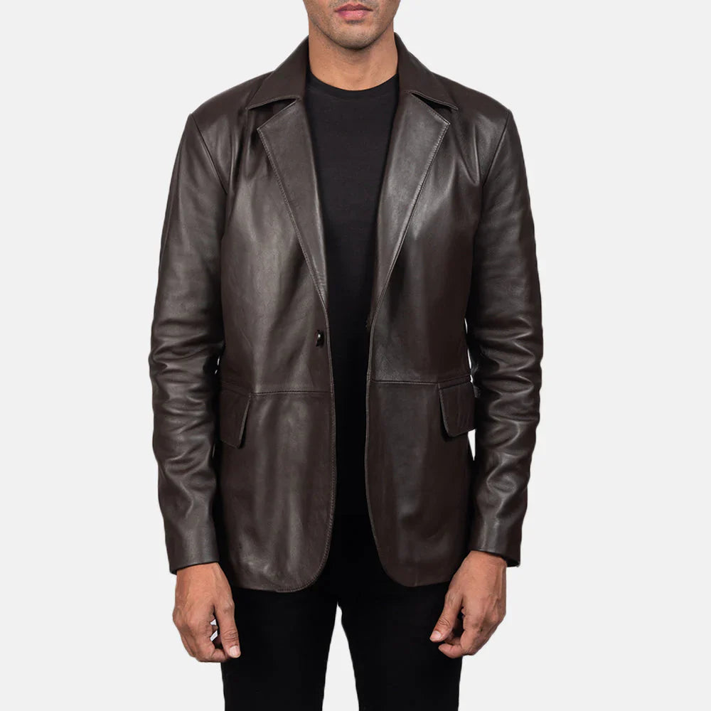 Daron Brown Leather Blazer