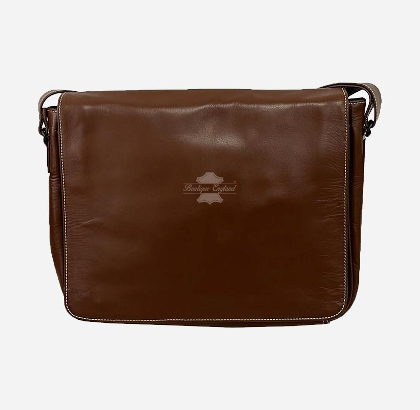 Unisex Leather Crossbody Laptop Satchel Bags