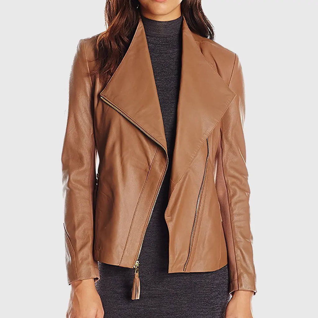 Brown Double Rider Biker Leather Jacket