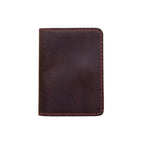 Dark Brown Leather Wallet - Hidden Magnetic Closure