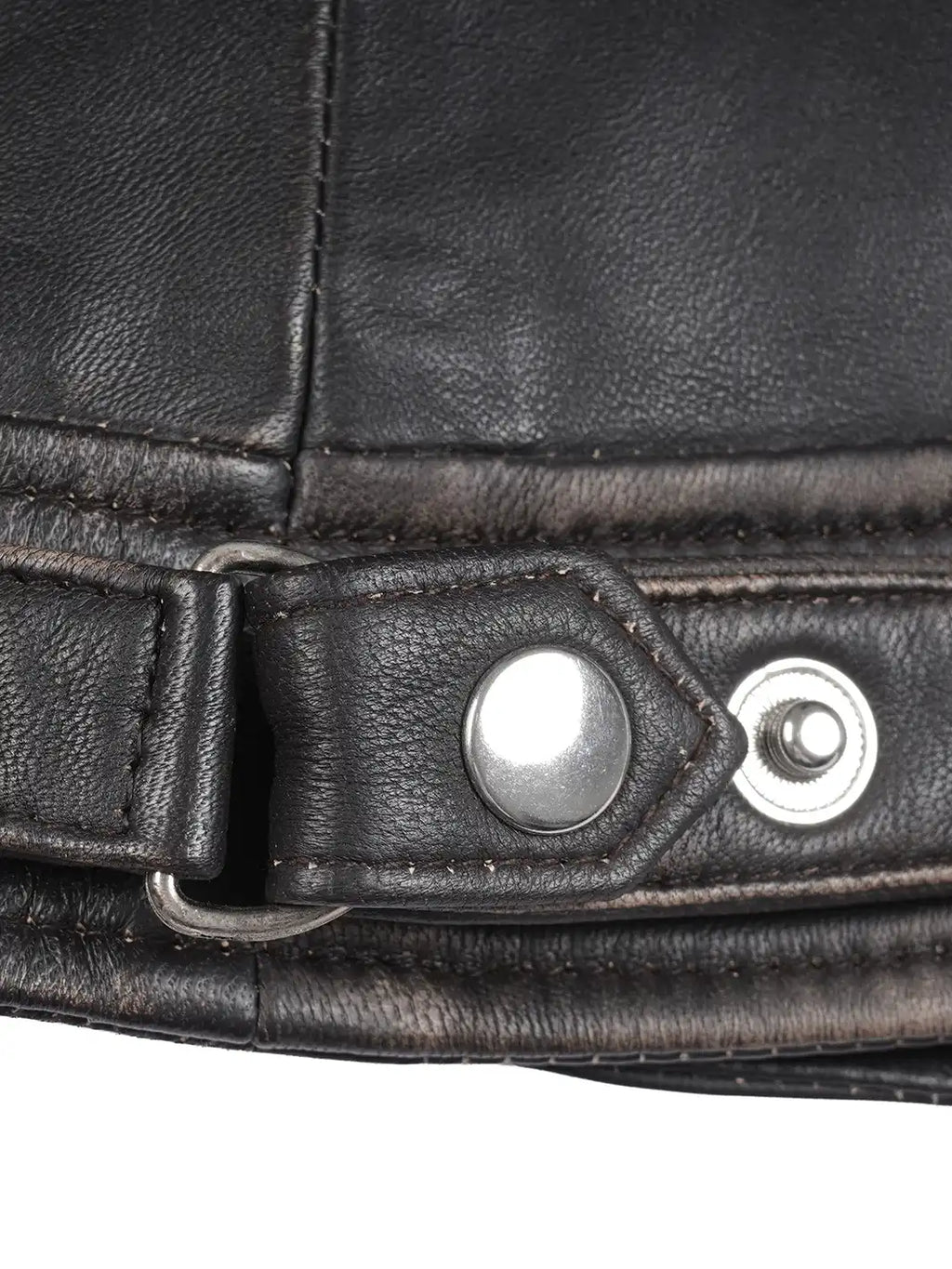 Diamond Women Rub Off Brown Leather Jacket