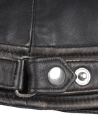 Diamond Women Rub Off Brown Leather Jacket