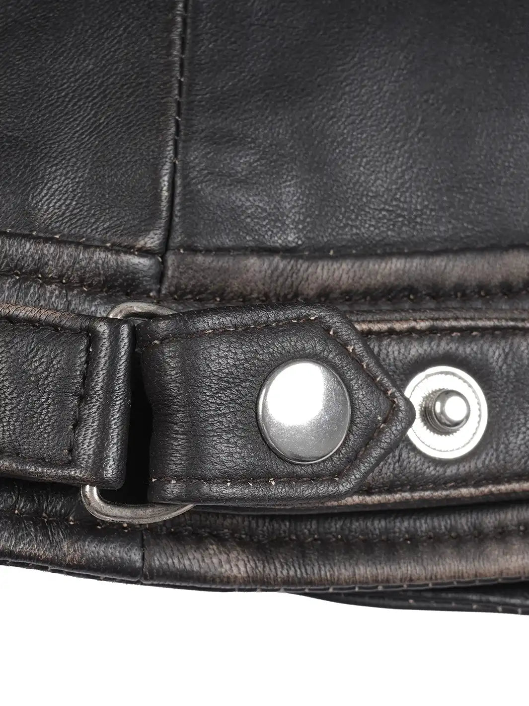 Diamond Women Rub Off Brown Leather Jacket