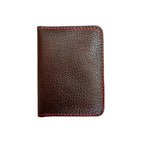Brown Leather Bifold Card Holder - Mini Wallet