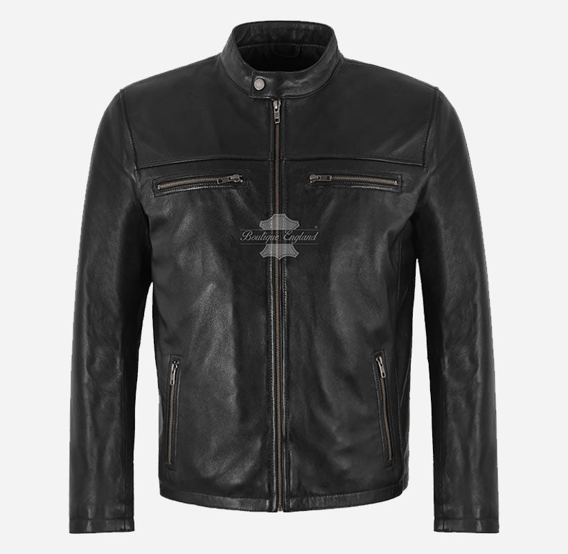 BRUISER Men's Leather Racer Jacket