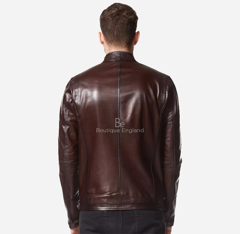 CORWIN Biker Leather Jacket for Men in Black and Brown