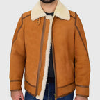 Men’s Brown B-3 Bomber Leather Jacket