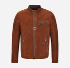 CORWIN Biker Leather Jacket for Men in Tan Nubuck