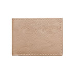 Beige Slim Fold Leather Wallet