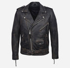 Stylish Motorcycle Leather Jacket-Mens Handmade Real Distressed Biker Leather Jacket-Mens Leather Jacket-Leather Jacket Men-Gift For Him