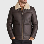 Men’s Brown B-3 Bomber Leather Jacket