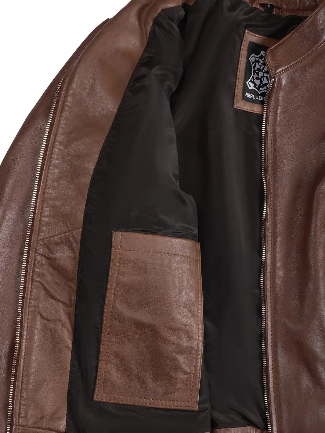 Rachel Women's Cognac Brown Biker Style Leather Jacket