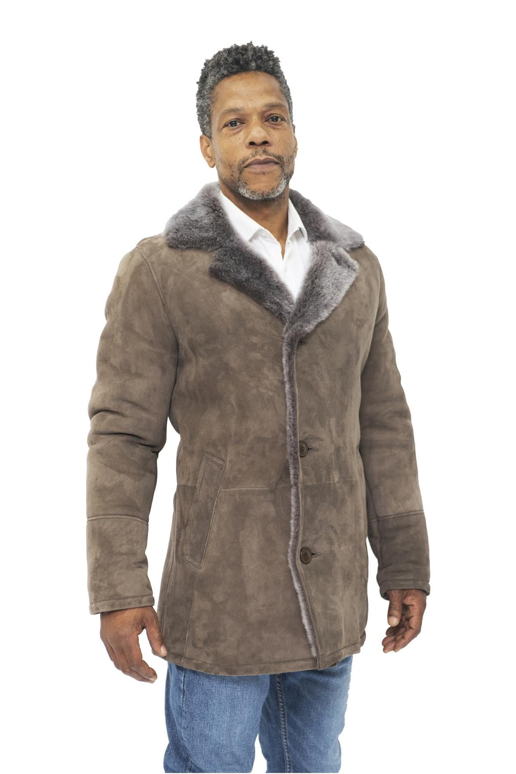 Mens Sheepskin Classic Car Coat-Avondale
